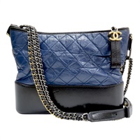 藍色 黑色 牛皮 Gabrielle Hobo 肩背包 流浪包 A93824