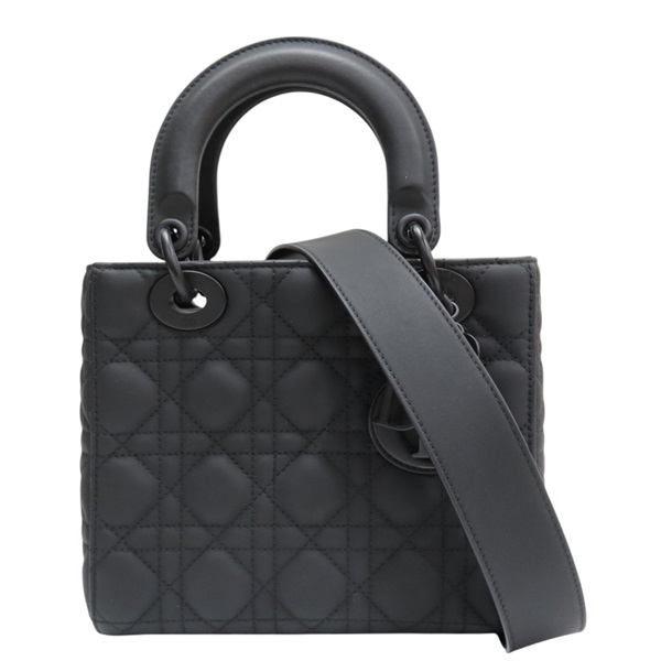 黑色 籐格紋 羊皮 Lady Dior Small 兩用包 M0538SLOI-M989