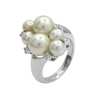 18K 白金 珍珠鑽石戒指【MIKIMOTO 御木本】