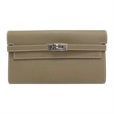 大象灰 EPSOM 牛皮 Kelly wallet 長夾