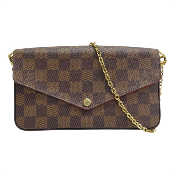 棕色 棋盤格 帆布 pochette Felice 肩背包 N63032