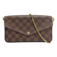 棕色 棋盤格 帆布 pochette Felice 肩背包 N63032