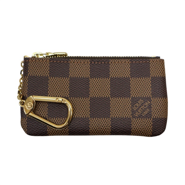棕色 棋盤格 帆布 Key Pouch 零錢包 N62658