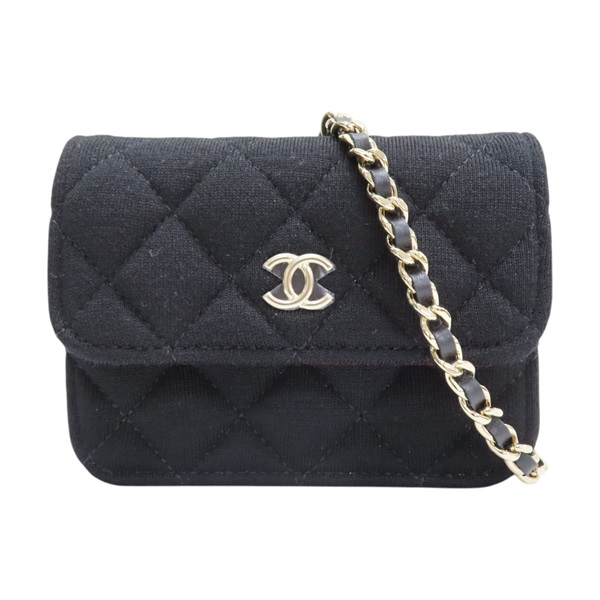 黑色 布面 鍊帶 迷你 肩背包