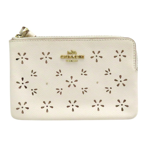 米色 帆布 拉鍊 零錢包