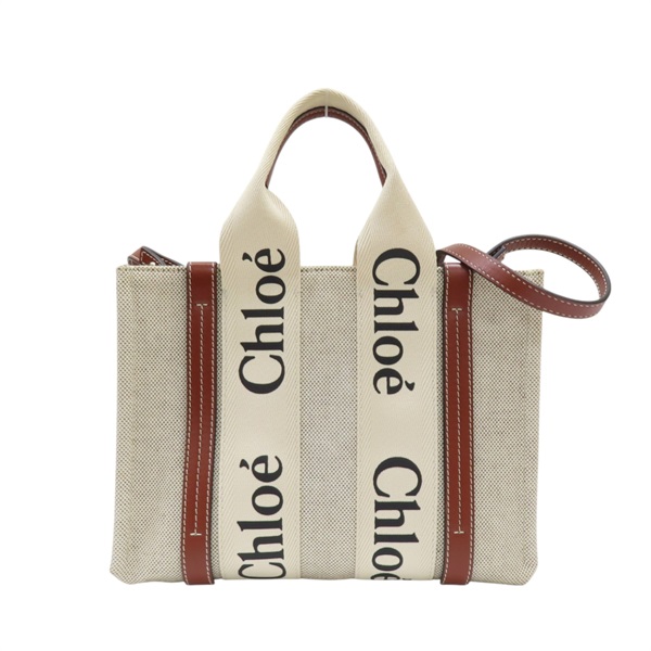 米色帆布 棕色牛皮 Woody Small 兩用包 CHC21WS397E669OU