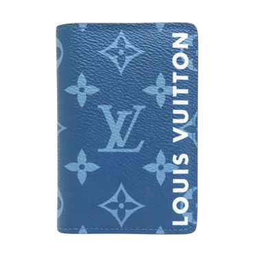 藍色 原花 帆布 Pocket Organizer 名片夾 M82796