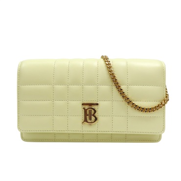 鵝黃色 皮革 Lola Clutch 鍊帶肩背包 80697541