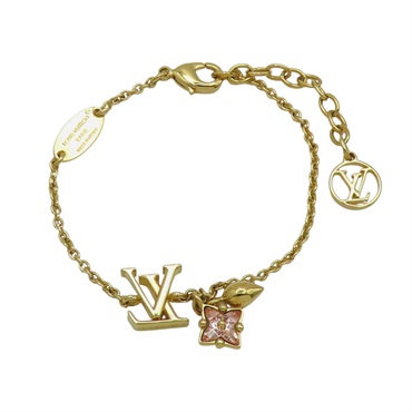 金色鍍金 原花水鑽 Loulougram 手鏈【LOUIS VUITTON LV 路易威登】 M00801