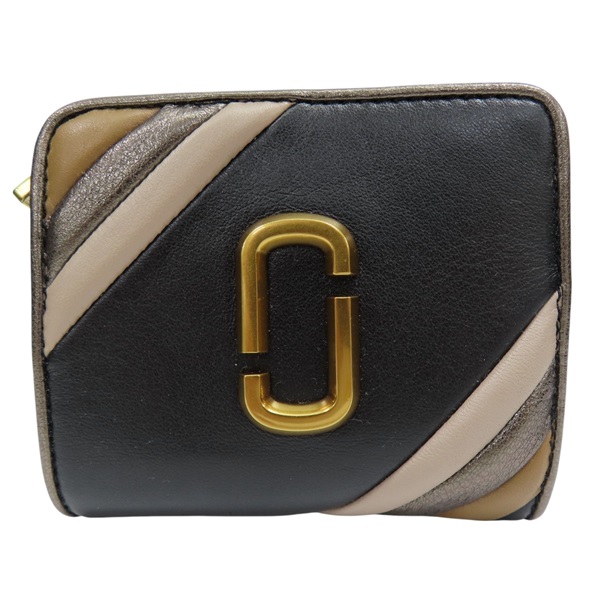 拚色 牛皮 扣式短夾