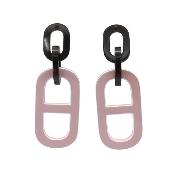 粉/藍/黑 水牛角 Pigman Chaine d′Ancre 耳環【HERMES 愛馬仕】