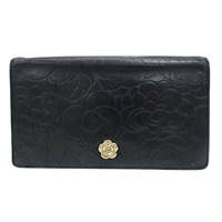 黑色 羊皮 雙折長夾