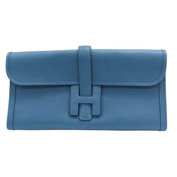 藍色 swift牛皮 jige elan clutch 手拿包 T刻