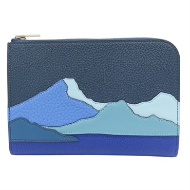 藍色 Togo/Swit牛皮 無盡之路 Remix Duo Endless Road 零錢包 D刻