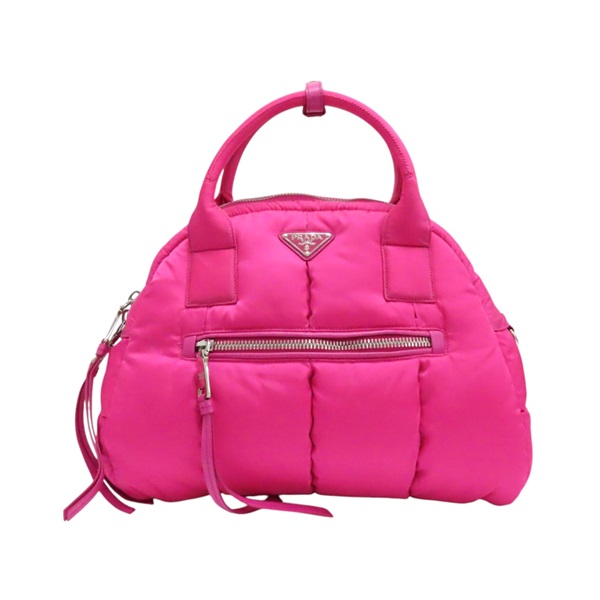 桃粉色 尼龍 Bomber 手提包 缺背帶【PRADA 普拉達】 BL0881