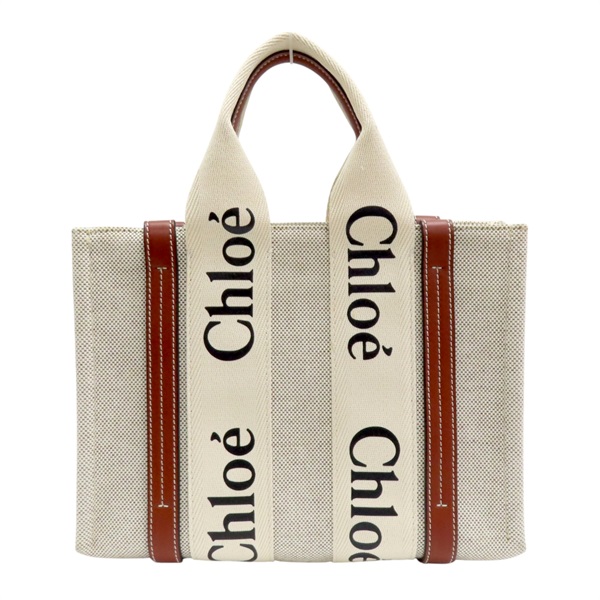 米色 帆布 Woody Mini 手提包