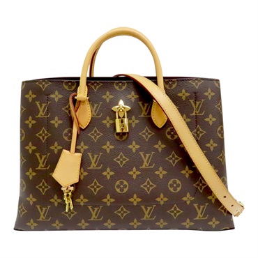 棕色 原花 帆布 Flower Tote 兩用包 M43550