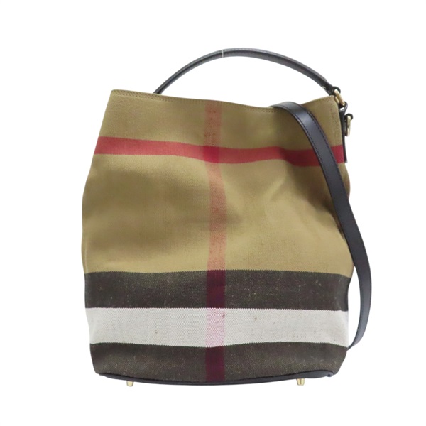 棕色 格紋帆布 兩用包 水桶包 3945726