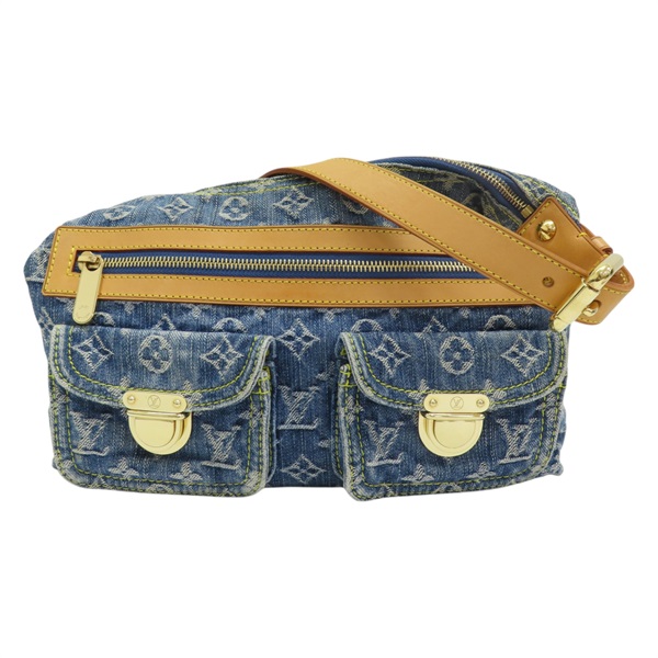 藍色 原花 單寧 Baggy PM 肩背包 M95049