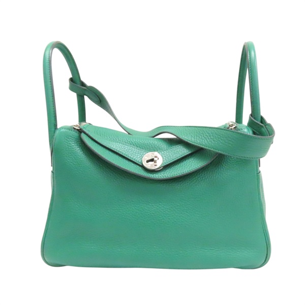 絲絨綠 TC牛革 Lindy 30 肩背包 A刻 銀扣