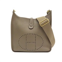 大象灰 TC牛革 Evelyne III GM 肩背包 B刻 金扣