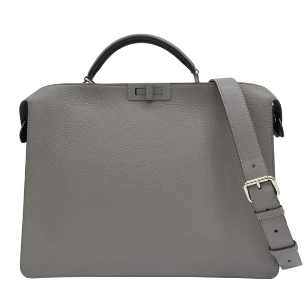 灰色/黑色 雙面 牛皮 Peekaboo ISeeU 兩用包【FENDI 芬迪】 7VA529