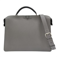 灰色/黑色 雙面 牛皮 Peekaboo ISeeU 兩用包【FENDI 芬迪】 7VA529