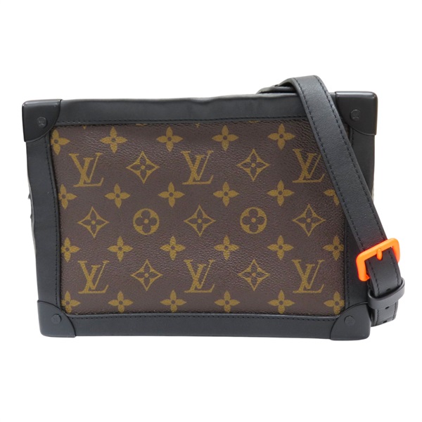 棕色 原花 PVC塗層帆布 Soft trunk 肩背包  M44427