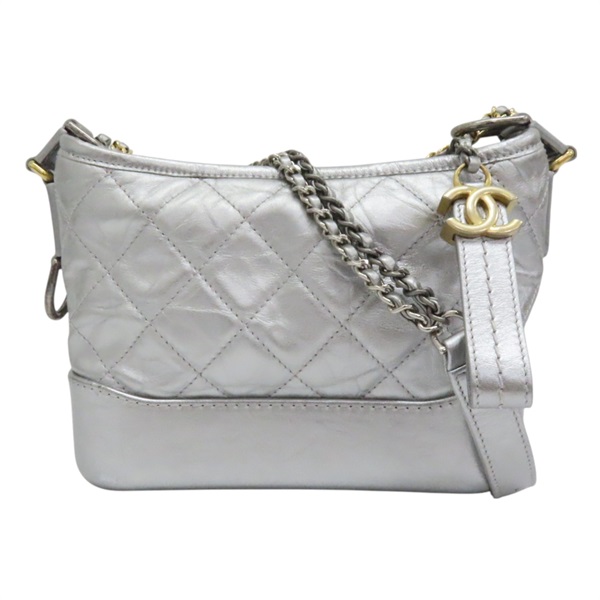 銀色 菱格紋 牛皮 Gabriel Small 流浪包 肩背包