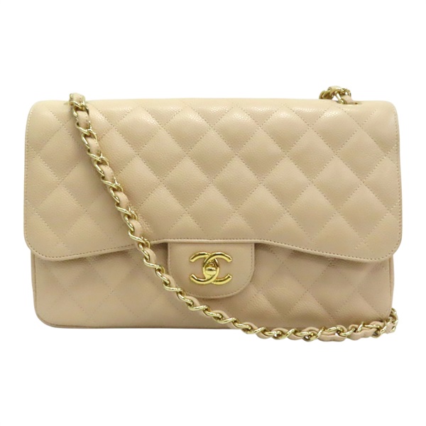 米色 荔枝紋 牛皮 COCO 30 肩背包 A58600