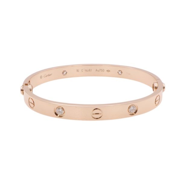 18K玫瑰金 4PD鑽石 Love 手環 #16【Cartier 卡地亞】 B6080017