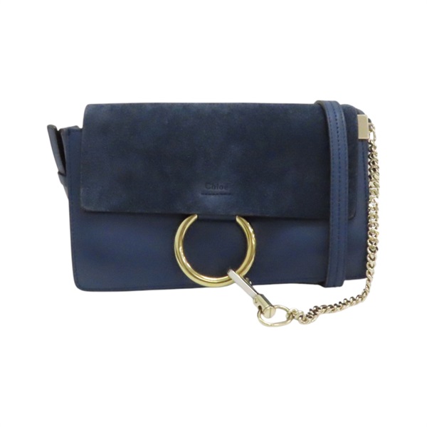 藍色 牛皮 麂皮 Faye 斜背包