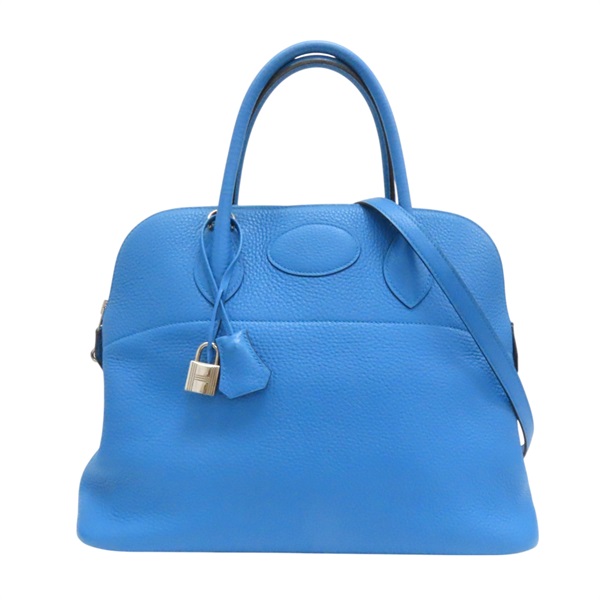 藍色皮革 Bolide 35 兩用包