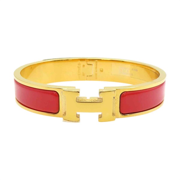 紅色琺瑯 金色鍍金 Clic H手環【HERMES 愛馬仕】 H700001F