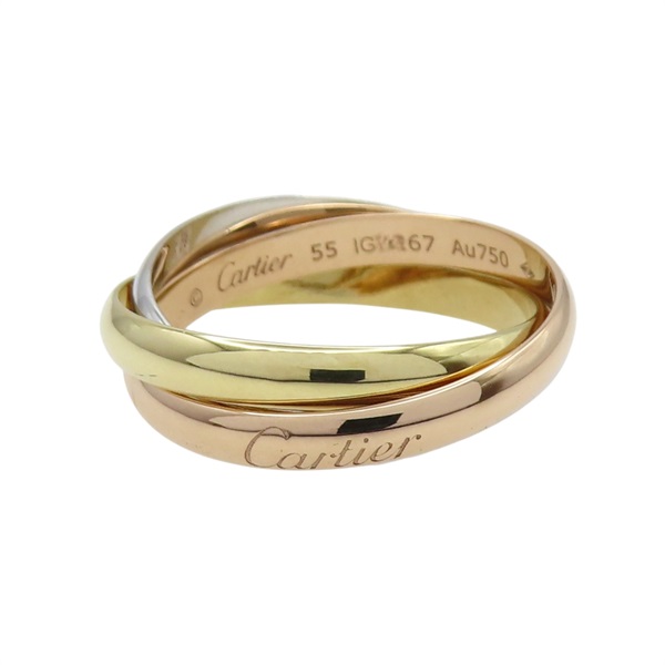 18K 三色三金 Trinity 三環戒指 #55 B4234200【Cartier 卡地亞】 B4234200