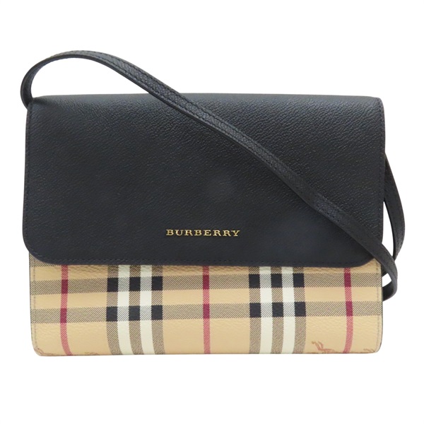 棕色 經典格紋 PVC塗層帆布 黑色 牛皮 肩背包  8037915