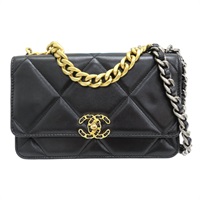 黑色 菱格紋 羊皮 19 WOC 兩用包 肩背包 AP0957