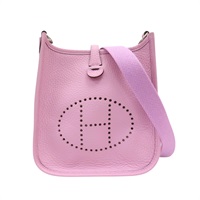 錦葵紫 TC牛革 Mini Evelyne 肩背包 B刻 銀扣