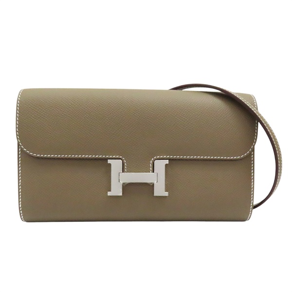 大象灰 Epsom 牛皮 Constance To Go 肩背包 B刻 銀扣