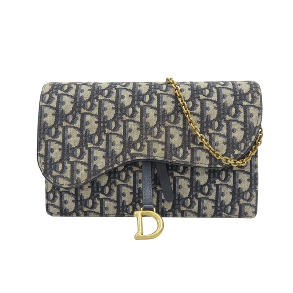 藍色 Dior Oblique 緹花 Saddle 中型 肩背包
