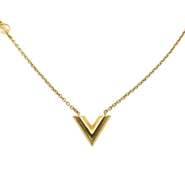 金色鍍金 Essential V 項鏈【LOUIS VUITTON LV 路易威登】 M00857