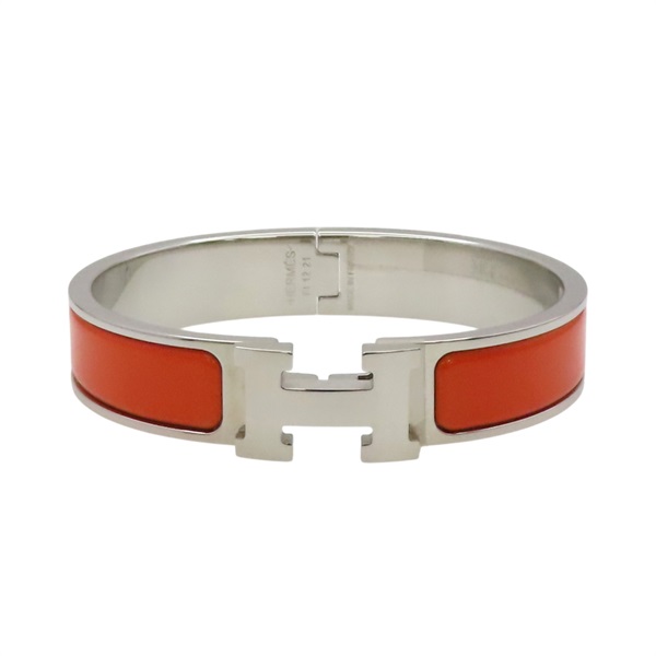 銀色 合金 橘色琺瑯 Clic H 手環 【HERMES 愛馬仕】