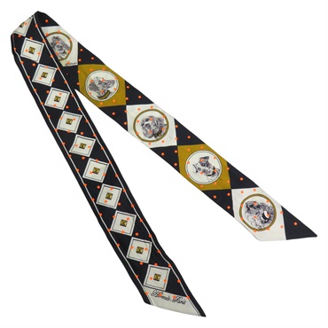 黑色 絲綢 絲巾 Colliers et Chiens Twilly H063453S【HERMES 愛馬仕】 H063453S