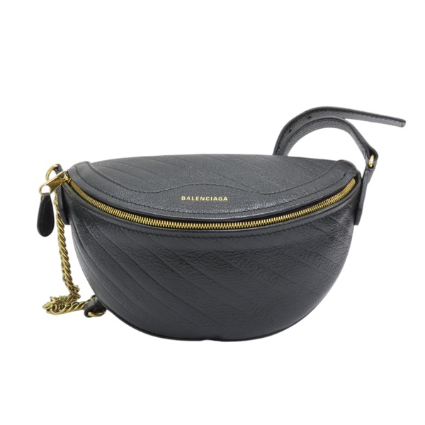 黑色皮革 Souvenir XS 腰包 胸包 551550