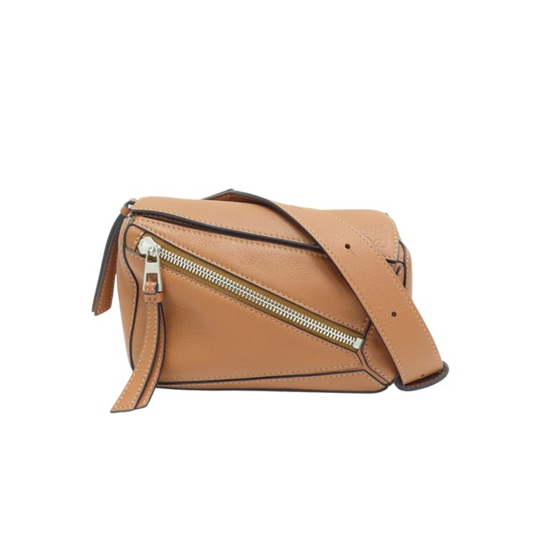 棕色 牛皮 Mini Puzzle bumbag 斜背包  B510EB1