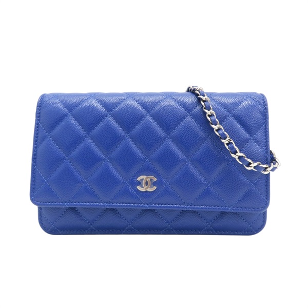 藍色 荔枝紋牛皮 荔枝紋 WOC 鍊帶肩背包 AP0250