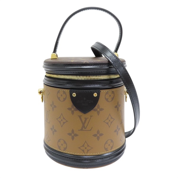 棕色 原花 帆布 Cannes 圓筒包 兩用包  M43986