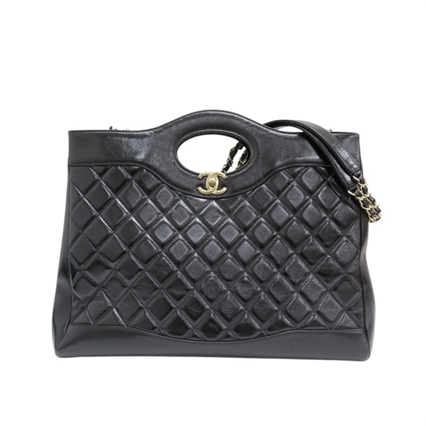 黑色 亮面牛皮 Matelasse 31 Tote 兩用包 AS4855