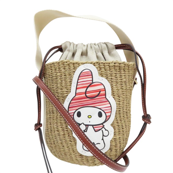 米色 藤編 My Melody Woody Small Basket 肩背包