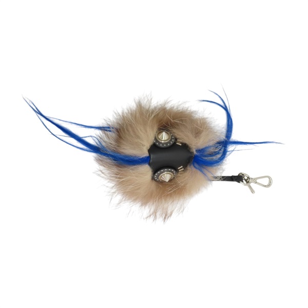 藍/棕/黑色 毛絨 牛皮 鍍銀 Bag Charm 怪獸吊飾【FENDI 芬迪】